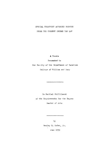 Special Treatment Accorded Farmers Under the Current Income Tax Law