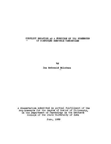 Conflict behavior as a function of the strengths of competing response tendencies