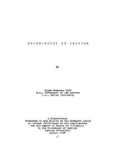 Place-names in Chaucer