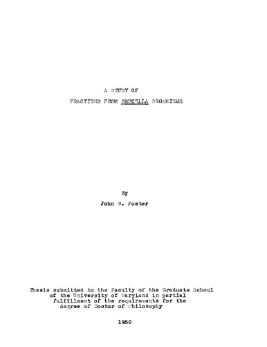 A study of fractions from Brucella organisms