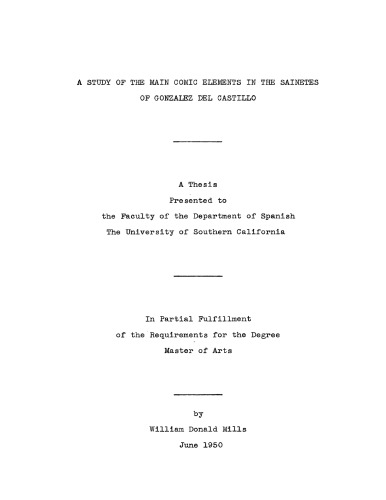 A study of the main comic elements in the 