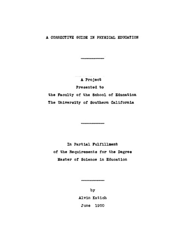 A corrective guide in physical education