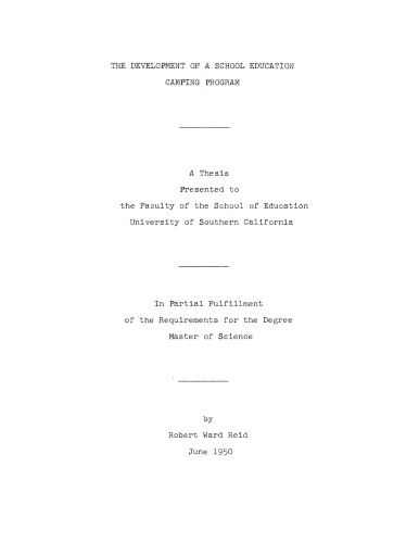 The development of a school education camping program