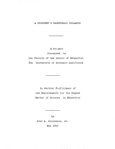 A beginner’s basketball syllabus