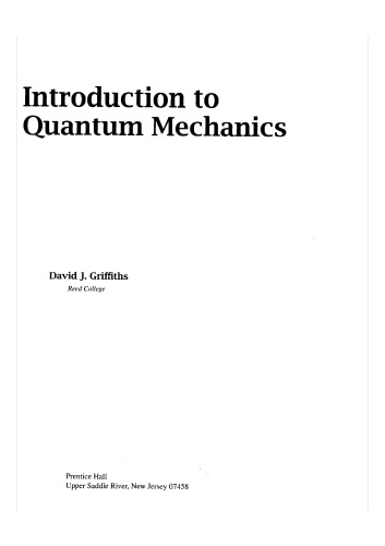 Introduction to Quantum Mechanics