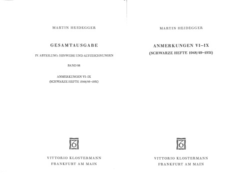 Anmerkungen VI-IX (Schwarze Hefte 1948/49-1951)