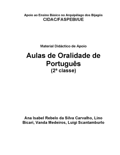 Material Didáctico de Apoio Aulas de Oralidade de Português (2ª classe)
