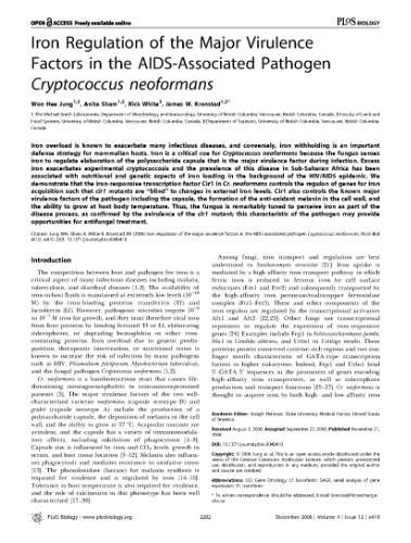 Iron Regulation of the Major Virulence Factors in