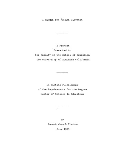 A manual for school janitors
