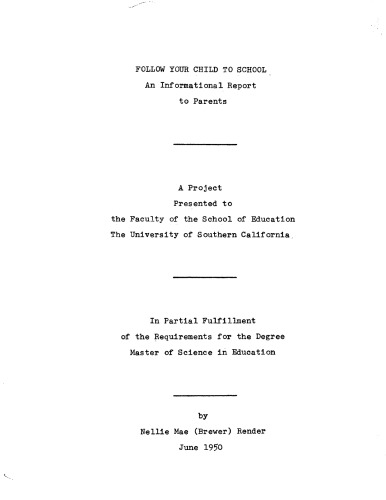 Follow your child to school: An informational report to parents