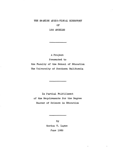 The Spanish audio-visual directory of Los Angeles