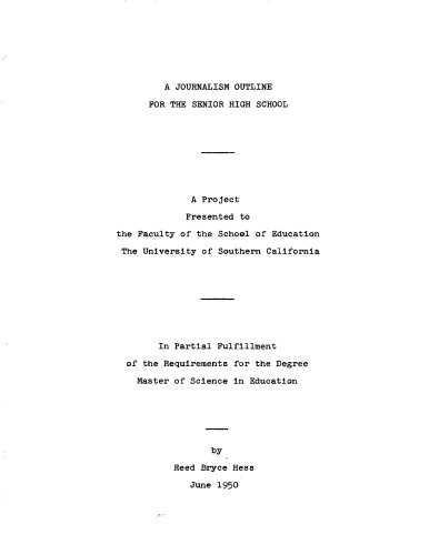 A journalism outline for the senior high school