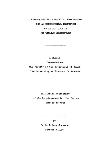 A practical and historical preparation for an experimental production of 