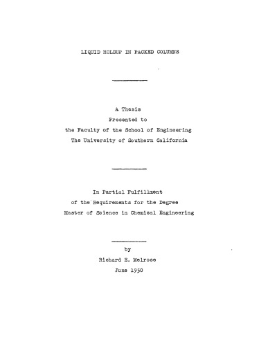 Liquid holdup in packed columns