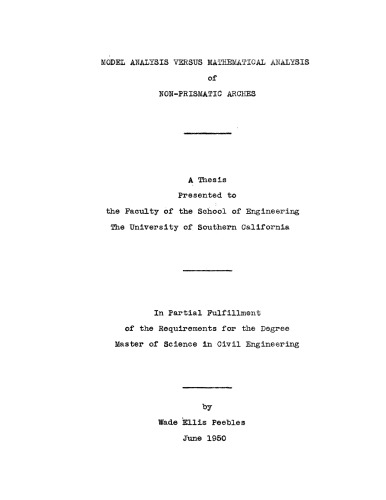 Model analysis versus mathematical analysis of non-prismatic arches