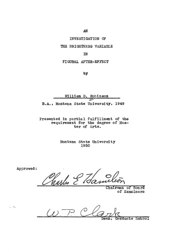 Investigation of the brightness variable in figural after-effect