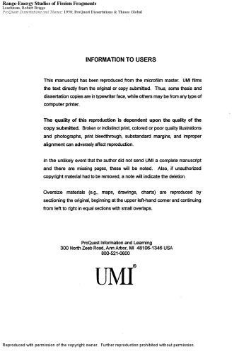 Range-Energy Studies of Fission Fragments