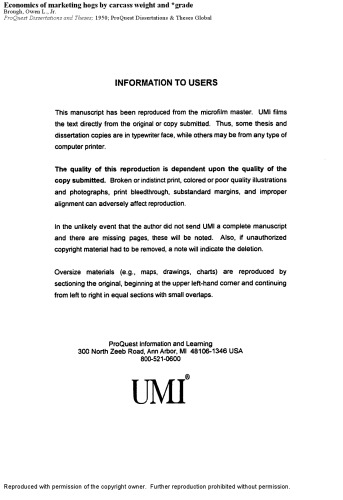 Economics of marketing hogs by carcass weight and *grade