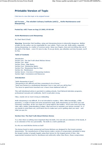 Knife Maintenance and Sharpening