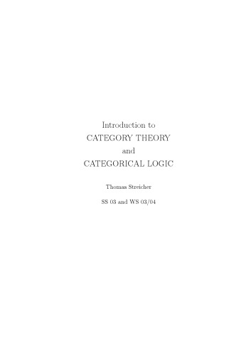 Introduction to Category Theory and Categorical Logic