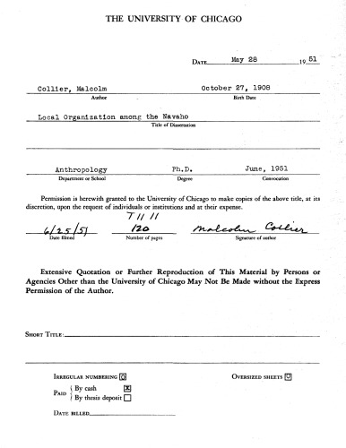 LOCAL ORGANIZATION AMONG THE NAVAHO