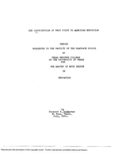 The contribution of West Point to American education