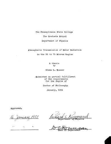 ATMOSPHERIC TRANSMISSION OF SOLAR RADIATION IN THE 35 TO 75 MICRON REGION