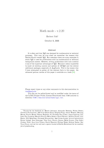 Latex mathmode