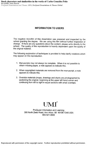 Stock characters and similarities in the works of Carlos González Peña