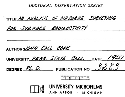AN ANALYSIS OF AIRBORNE SURVEYING FOR SURFACE RADIOACTIVITY