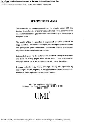 An effector mechanism participating in the control of peripheral blood flow