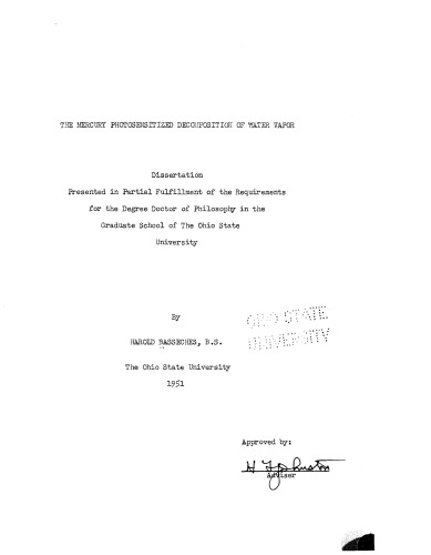 THE MERCURY PHOTOSENSITIZED DECOMPOSITION OF WATER VAPOR