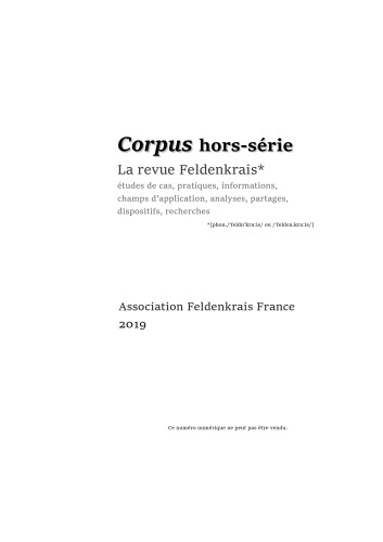 Corpus hors-série. La revue Feldenkrais