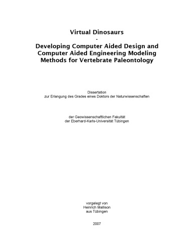 Developing Computer Aided Design and Computer Aided Engineering Modeling Methods for Vertebrate Paleontology