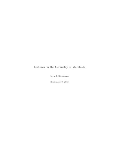 Lectures on the geometry of manifolds