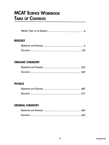 MCAT Science Workbook (Biology only)