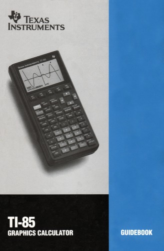 TI-85 Graphics Calculator Guidebook