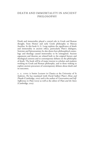 Death And Immortality In Ancient Philosophy