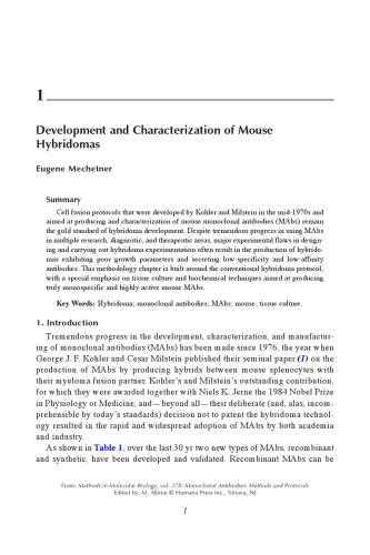 Monoclonal Antibodies: Methods and Protocols