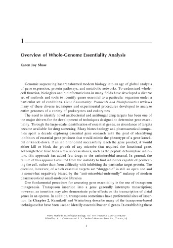 Microbial Gene Essentiality