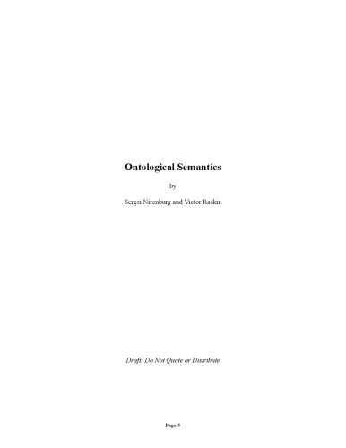 Ontological Semantics