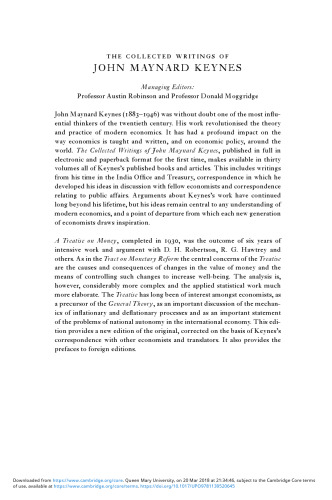 A Treatise on Money: The Pure Theory of Money