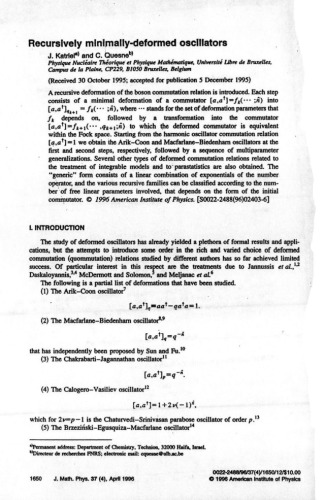 Recursively minimally-deformed oscillators