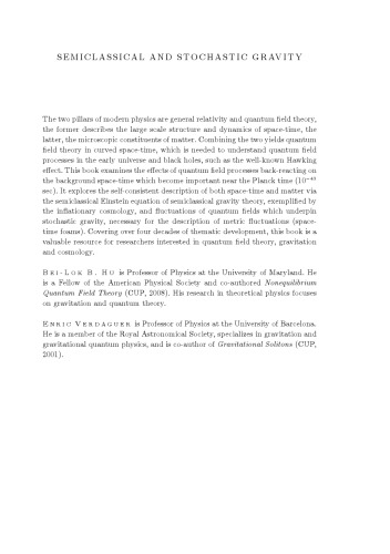 Semiclassical and stochastic gravity : quantum field effects on curved spacetime