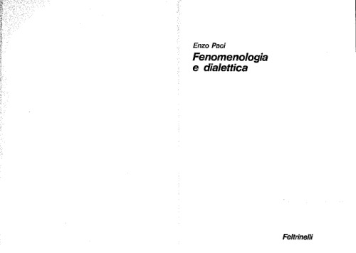 Fenomenologia e dialettica