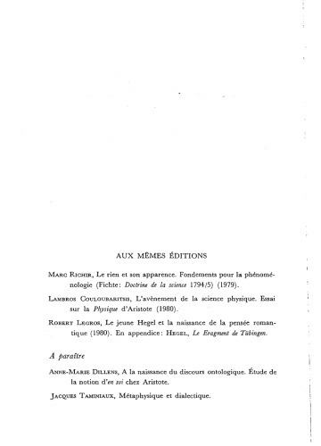 Recherches phénoménologiques (l, II, III). Fondation pour la phénoménologie transcendantale