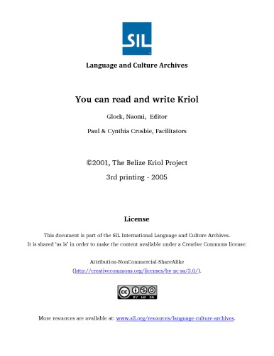 You can read and write Kriol