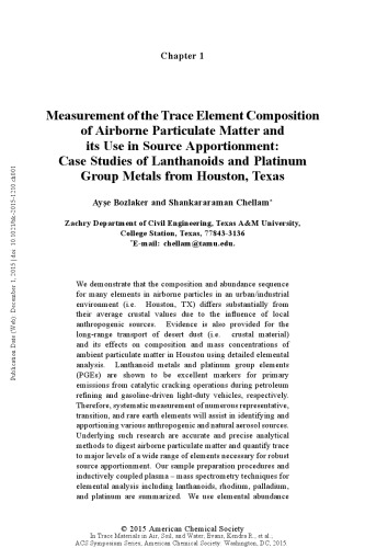Trace Materials in Air, Soil, and Water