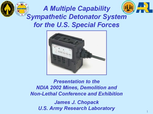 Chemistry Explosives A Multiple Capability Sympathetic Detonator System For The U S Special Forces