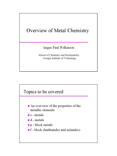 Chemistry Explosives Overview Of Metal Chemistry